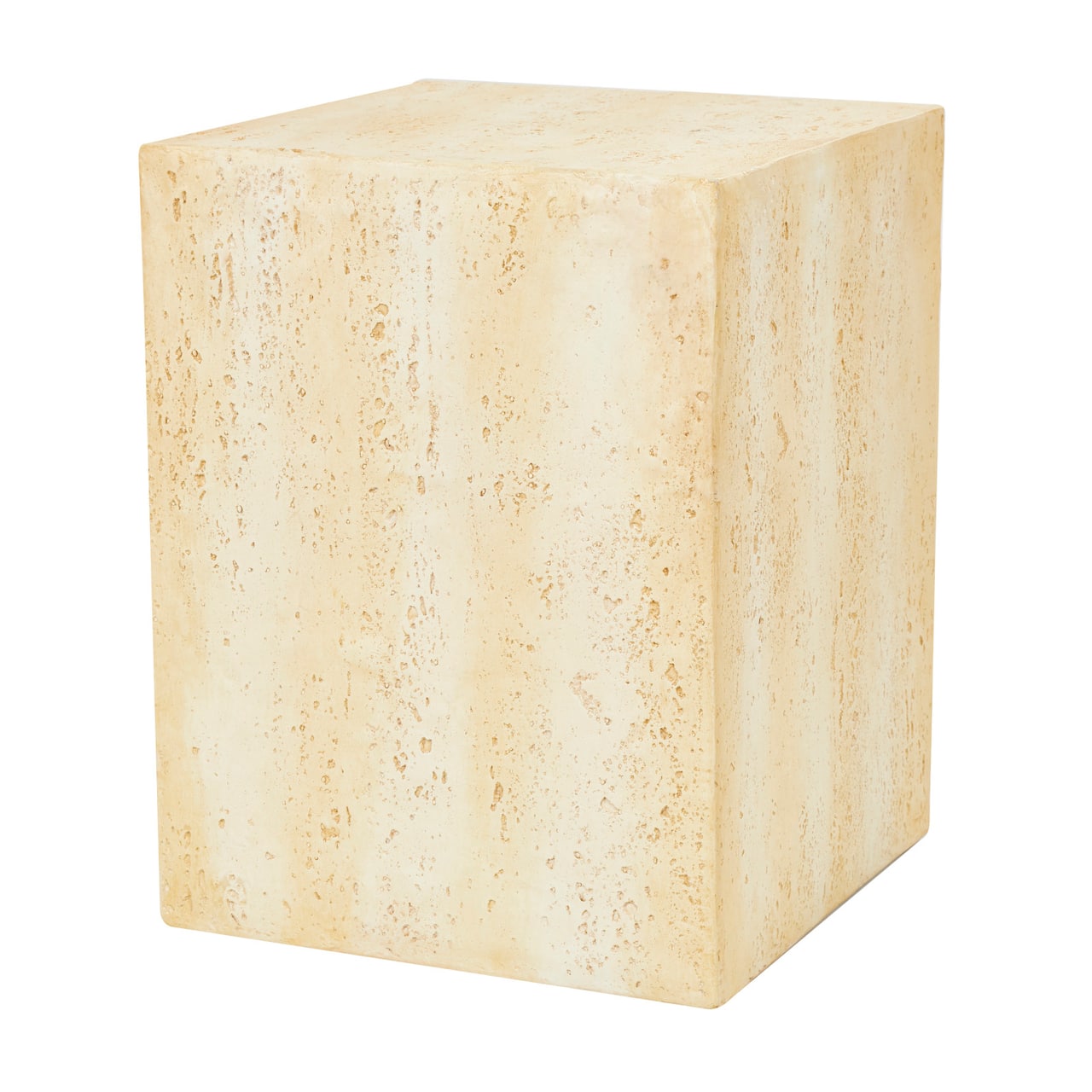 18" Natural Textured Wood Grain Outdoor Accent Table